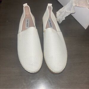 Steve Madden White Espadrille Slip-Ons
